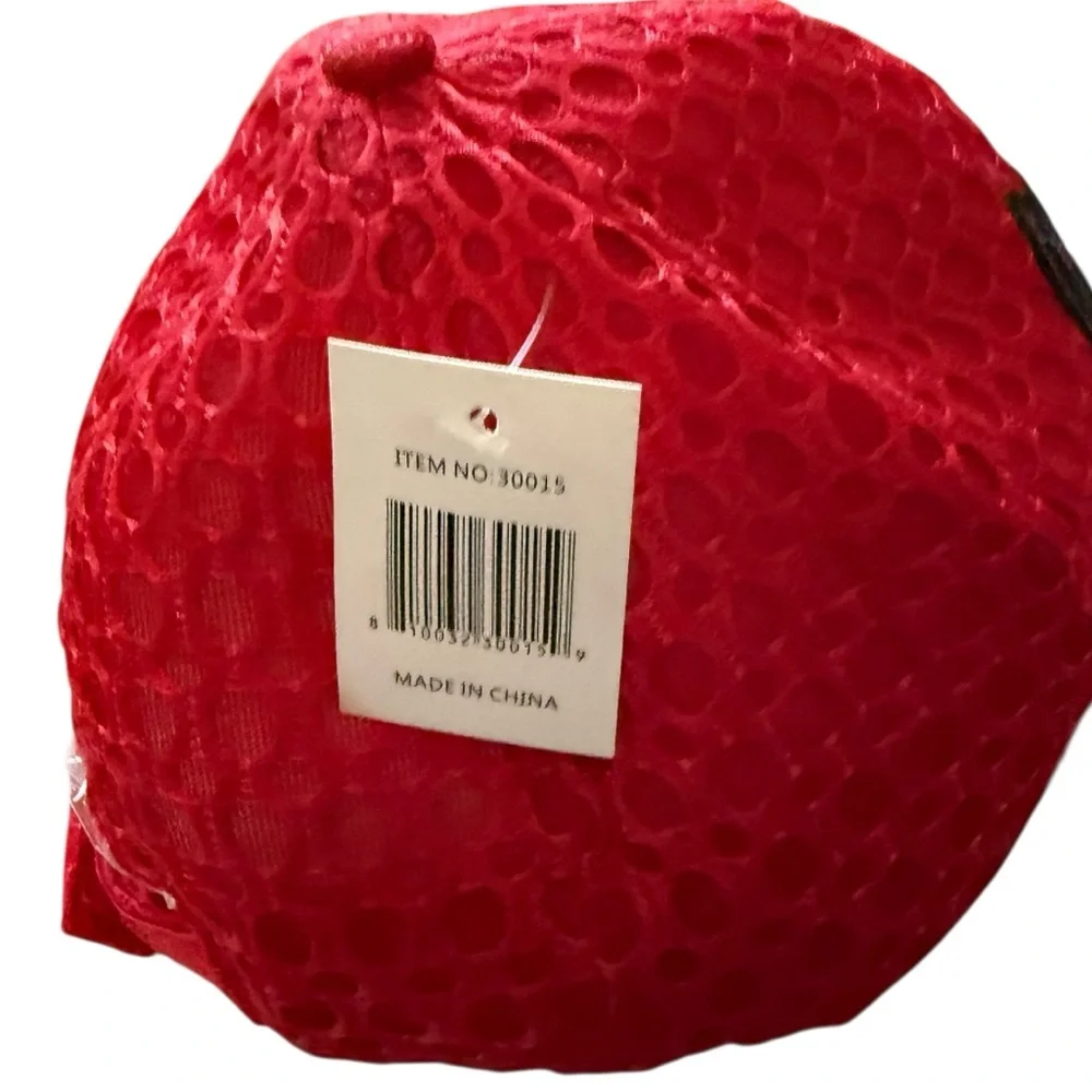 Georgia Red Mesh Baseball Cap with Black Script